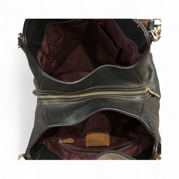 Coach Phoebe Black and Cream Shoulder Bag - Picture 11 of 13